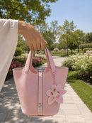 Pink Lily Bag Charm - Handmade - علاقة - جنطة - صناعه يدوية