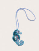 Blue Seahorse Bag Charm - Handmade - علاقة - جنطة - صناعه يدوية