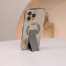 Snap Grip with Magsafe Strong Magnetic Clear Case - Titanium gray [H] كفر حماية -ماغ سيف - ماسكه وستاند بالطول والعرض - مغناطيس - شفاف