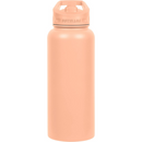 Fifty Fifty Vacuum Insulated Bottle Wide Mouth Straw Cap 1L (Peach) [C] - مطارة حافظة للحرارة + مسكه