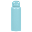 Fifty Fifty Vacuum Insulated Bottle Wide Mouth Straw Cap 1L (Aquamarine) [C] - مطارة حافظة للحرارة + مسكه