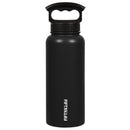 Fifty Fifty Vacuum Insulated Bottle 3 Finger Lid 1L (Matte Black) [C] - مطارة حافظة للحرارة + مسكه