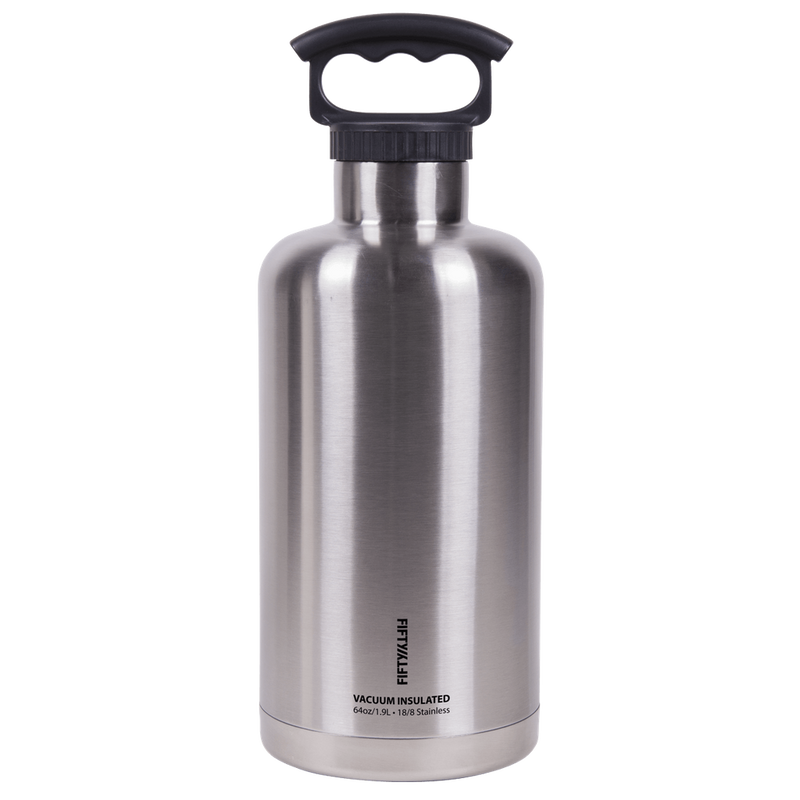 Fifty Fifty Vacuum Insulated Tank Growler 1.9L (Steel) [C] - مطارة حافظة للحرارة + مسكه