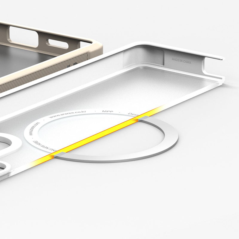 Araree Samsung S25 Duple Armor Magsafe Case - White [A] -  S25 كفر سامسونج  - حماية عالية - ماغ سيف
