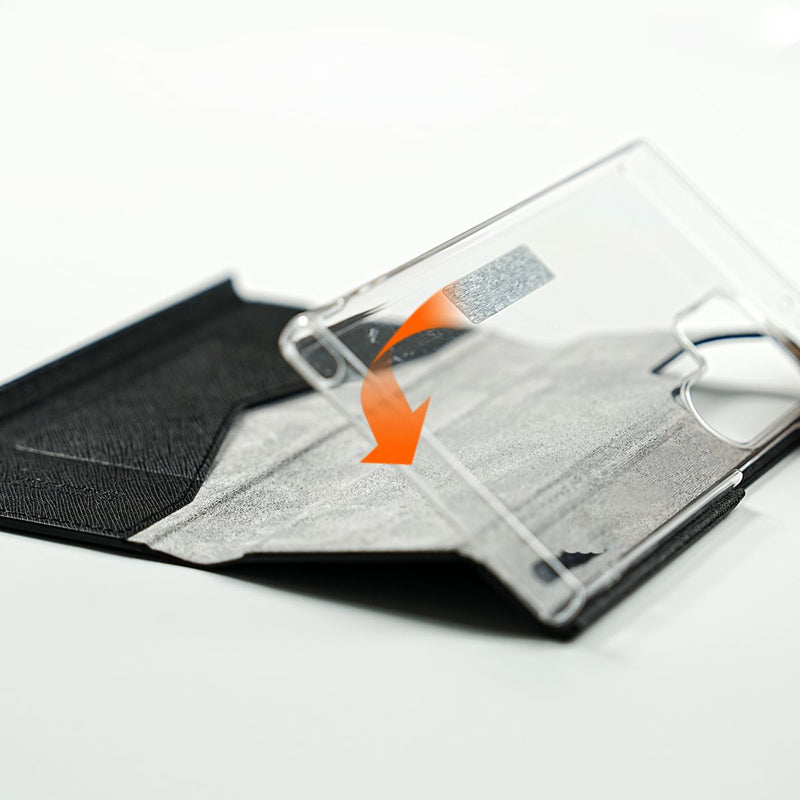 Araree Samsung S25 Ultra Bonnet Diary Case - Black [A] -  S25 كفر سامسونج  - حماية عالية مع بوك + ستاند - ألتر