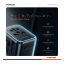 Porodo Dual USB-A Universal Travel Adapter  [O] - شاحن حائط دولي - لجميع دول العالم - منفذين للشحن الذكي والسريع - قوة 12 واط - كفالة 12 شهر