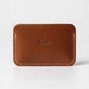 Boszz hand made Watch Band for Apple Watch 45mm/44mm/Ultra with simple card holder width/102mm height/72mm - Brown [T] - سير ساعة أبل واتش + محفظة للبطاقات و الفلوس - جلد طبيعي يدوي