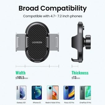 UGREEN Waterfall Mobile Phone Car Holder Suction Cup Dashboard Window [B] - ستاند سيارة - يوجرين - مناسب لجميع انواع الاجهزة
