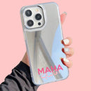 Noufa Mirror Case with Your Customization Letter - كفر مراية - الكفر + التصميم + الطباعة - سيتم التواصل معكم لتحديد الكلمات والالوان والصور