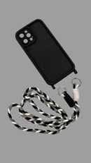 Noufa Black Silicon Phone Case - كفر سيلكون مع علاق