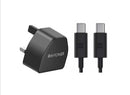RAVPower RP-PC1032 PD20W Wall Charger + USB C to USB C Cable - Black - شاحن حائط - تايب سي - راف باور - 20 واط + سلك شحن تايب سي - خاصية الشحن السريع - كفالة 12 شهر