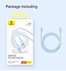 Baseus Pudding Series Fast Charging Cable Type-C to Type-C 100W 5A 1.2M - Galaxy Blue - سلك شحن - بيسوس - تايب سي الى تايب سي - طول 1.20 متر - كفالة 12 شهر