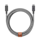 Native Union Belt Cable Pro 240W (USB-C to USB-C) - Zebra [V] - سلك شحن تايب سي - نيتف يونيون - قوة 240 واط - مقاوم للقطع - 2.4 متر - كفالة 12 شهر