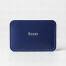 Boszz hand made Watch Band for Apple Watch 45mm/44mm/Ultra with simple card holder width/102mm height/72mm - Blue [T] - سير ساعة أبل واتش + محفظة للبطاقات و الفلوس - جلد طبيعي يدوي