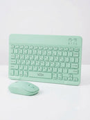 Kit Super Slim and Portable Bluetooth Keyboard with Mouse (English/Arabic) - Green [H]- كيبورد لوحة مفاتيح ( عربي / انجليزي ) + ماوس فأرة - بلوتوث وايرلس - لجميع اجهزة الايباد والتابلت والاجهزة اللوحية