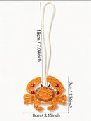 Orange Crab bag charm - Handmade - علاقة - جنطة - صناعه يدوية