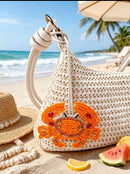 Orange Crab bag charm - Handmade - علاقة - جنطة - صناعه يدوية