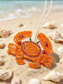 Orange Crab bag charm - Handmade - علاقة - جنطة - صناعه يدوية