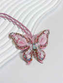 Pink butterfly Bag charm - Handmade - علاقة - جنطة - صناعه يدوية