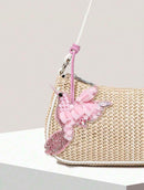Pink bird Bag charm - Handmadee - علاقة - جنطة - صناعه يدوية