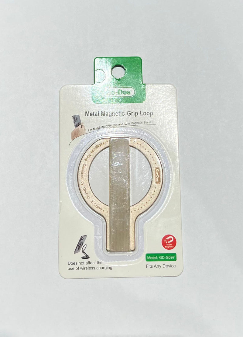 GD-G097 METAL MAGNETIC GRIP LOOP - Gold - مسكة دائريه مغناطيس وستاند + ماغ سيف
