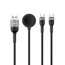 XPower Combo Watch 6-in-1 Digital Charging Cable 1.2M  - Black [BU]- سلك شحن - 6 في 1 - تايب سي الي  تايب سي - شاحن مدمج للساعات الذكية - طول 1.2 متر - كفالة 12 شهر