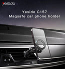 Yesido C157 Magsafe Metal Magnetic Car Phone Stand – Black - ستاند سيارة - فتحة تكييف - ماغ سيف - دوران 360 درجه - مناسب لجميع انواع الاجهزة