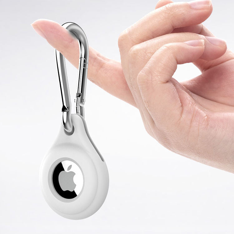Apple Airtags Silicone Keychain Case - White - كفر ميدالية ابل ايرتاغ
