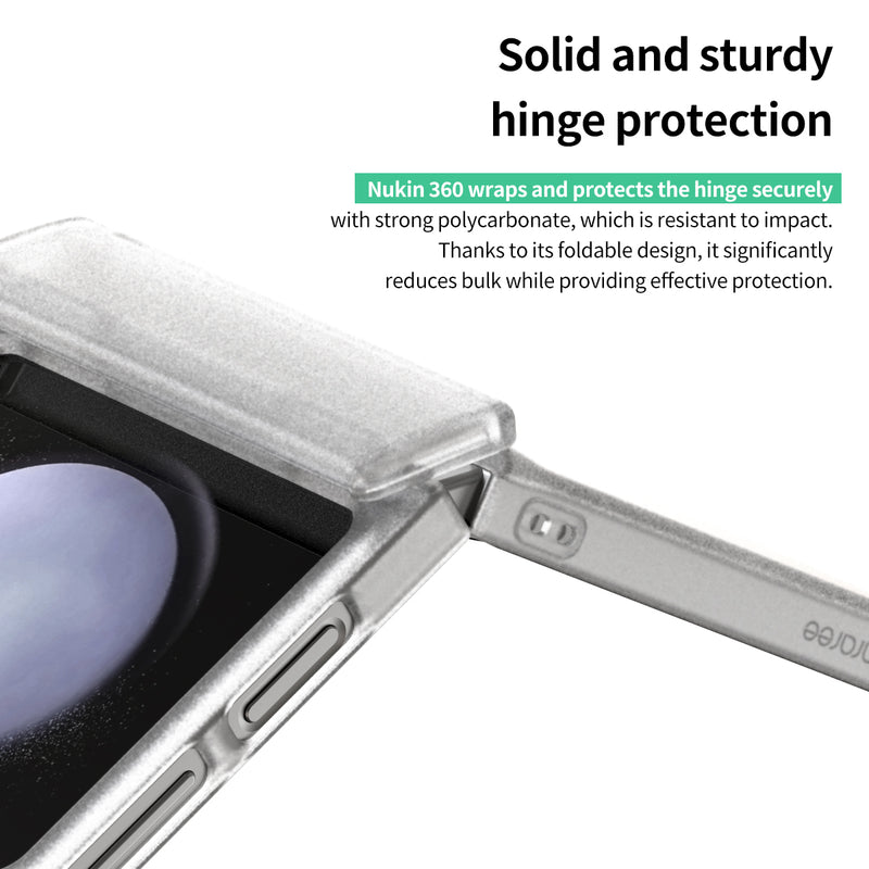 Araree Nukin 360 With Hinge Protection Case For Samsung Galaxy Z Flip 6 - clear matt [A] - كفر سامسونج  - حماية عالية - ماغ سيف - شفاف مطفي