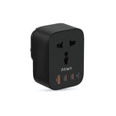 PAWA UK TO UNIVERSAL TRAVEL ADAPTER GAN 20W.  - شاحن حائط  - 3 منافذ للشحن + منفذ كهرباء - قوة 20 واط - كفالة 24 شهر