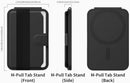 Sinjimoru M-Pull Tab Stand Magsafe Wallet- black [V] - مسكة ومحفظة للبطاقات وستاند - ماغ سيف مغناطيس - لاجهزة الايفون