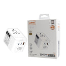 LDNIO Global Travel Fish AW1005 – 2000W / 45W Fast Charging - شاحن حائط دولي - 3 منافذ للشحن الذكي والسريع - قوة 45 واط - كفالة 12 شهر
