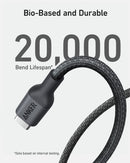 Anker 544 USB-C to USB-C 140W (Bio-Nylon) (0.9m/3ft) - Black [D] - سلك شحن - انكر - تايب سي الى تايب سي - طول 90 سم - قوة 140 واط - كفالة 18 شهر