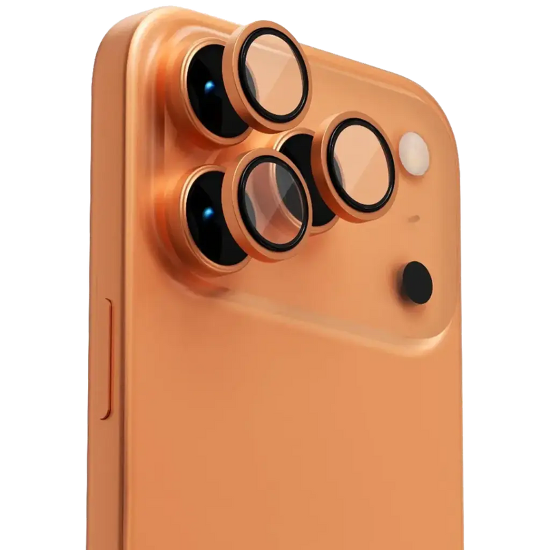 Levelo LucentTrio Lens Protector for iPhone 17 Pro/Pro Max - Orange - حماية لعدسة كاميرا الهاتف - حبات - ايفون 17 برو / 17 بروماكس - ليفيلو
