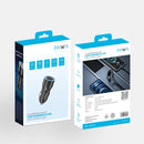 Pawa Aluminum Alloy Car Charger 52.5W With Ambient Light - Black - شاحن سيارة - منفذ تايب سي + منفذ للشحن السريع - قوة 52.5 واط - كفالة 12 شهر