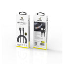 Rocket Braided Cable USB-A to USB-C 1.2M BLACK [H] - سلك شحن تايب سي -روكيت - طول 1.2 سم - كفالة 12 شهر
