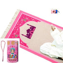 Prayer Mat for Kids Prayer Islamic Rug Gift Set - Pink - طقم هدايا سجادة صلاة إسلامية ومسبحه وكاميرا بها صور اسلاميه للأطفال