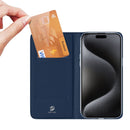 DUX DUCIS Skin Pro Folio Case - Blue - كفر جلد مع محفظة - حماية عالية - ستاند بالعرض