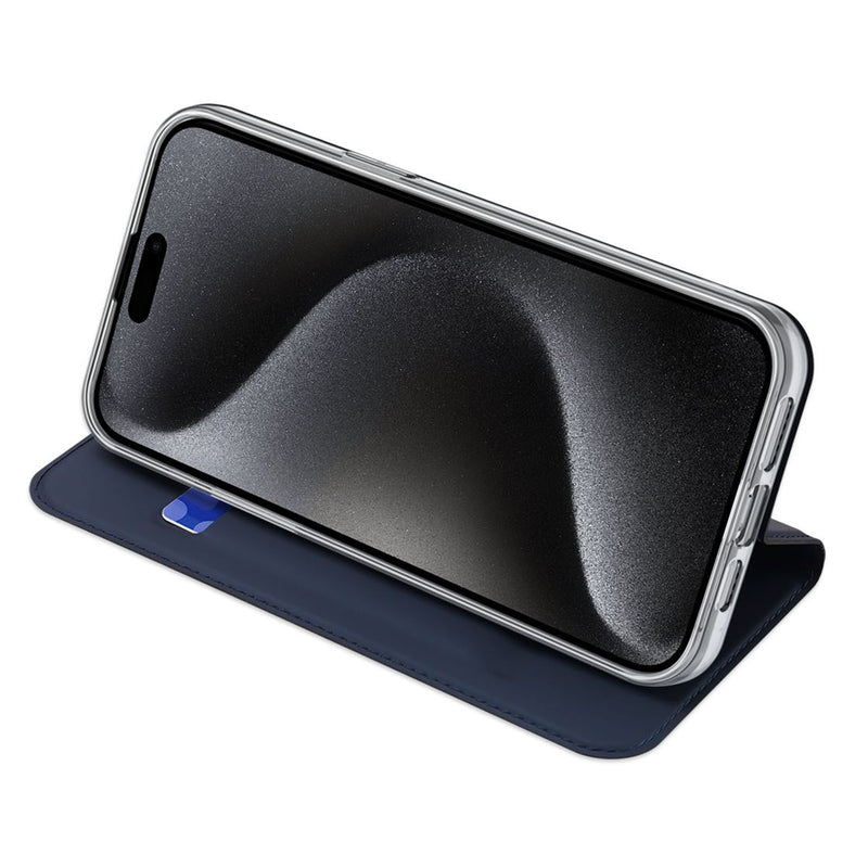 DUX DUCIS Skin Pro Folio Case - Blue - كفر جلد مع محفظة - حماية عالية - ستاند بالعرض