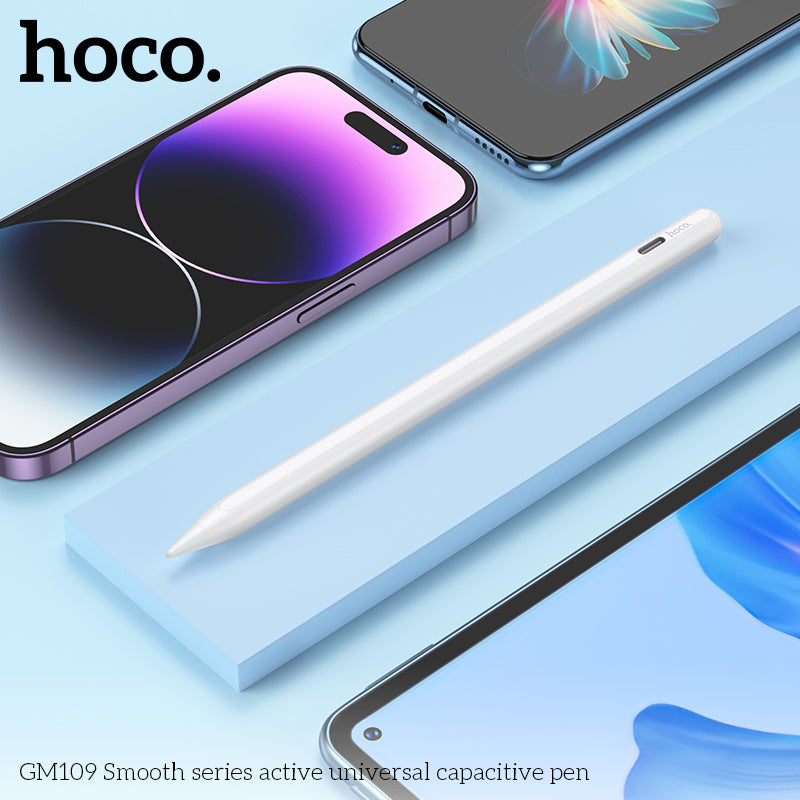 Hoco Active Universal Capacitive Apple Pencil - White [H] قلم الكتروني - هوكو - لجميع انواع الاجهزة - كفالة 12 شهر