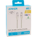 Anker USB-C to USB-C - 0.9m, 240W - White [D] - سلك شحن - انكر - تايب سي الى تايب سي - طول 90 سم - قوة 240 واط - كفالة 18 شهر