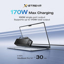EcoFlow RAPID Power Bank (25,000mAh, 170W, 100W Built-In and Retractable Cables) - Black [D] بطارية متنقلة - بيسوس - سعة 25000 - عدد 2 سلك شاحن تايب سي - شاشة رقميه - قوة 170 واط - كفالة 24 شهر