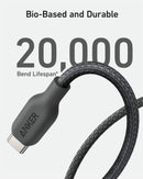 Anker 542 USB-C to Lightning (Bio-Nylon) (1.8m/6ft) - Black [D] - سلك شحن ايفون تايب سي - انكر - طول 180 سم - كفالة 18 شهر