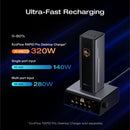 EcoFlow RAPID Pro Power Bank (27,650mAh, 300W, 140W Built-in Cable) - Silver [D] بطارية متنقلة - بيسوس - سعة 27000 - عدد سلك شاحن تايب سي - شاشة رقميه - قوة 300 واط - كفالة 24 شهر