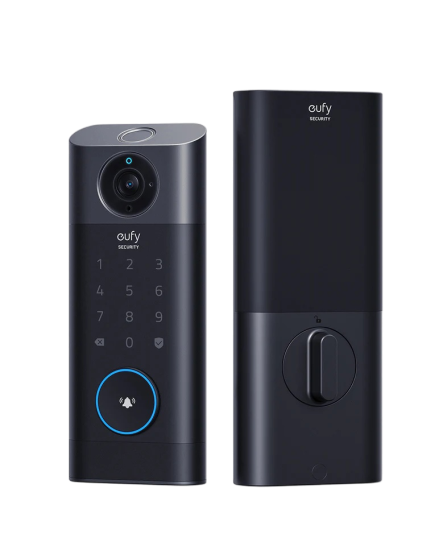 Eufy Video Smart Lock FingerPrint & Wi-Fi -Black [D] - كاميرا + قفل بصمه + جرس واي فاي من يوفي