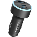 Anker 335 Car Charger 67W - Black - شاحن ولاعة للسيارة - انكر - قوة 67 واط - 2 منفذين تايب سي للشحن السريع - 1 منفذ يو اس بي - كفالة 18 شهر