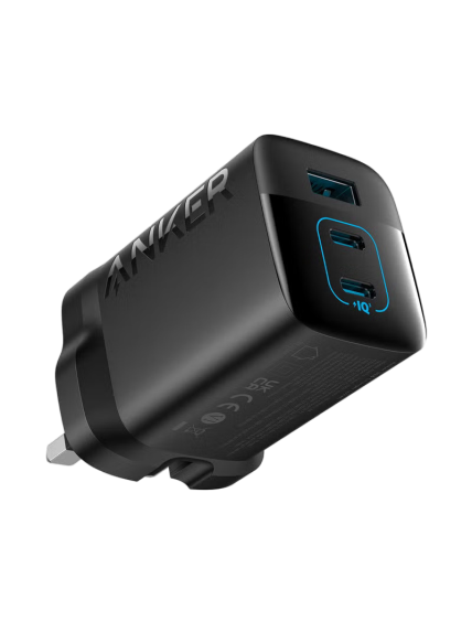 Anker 336 Charger (67W) -Black [D] - شاحن حائط - انكر - 2 فتحتين تايب سي - 1 يو اس بي - 67 واط - خاصية الشحن السريع - كفالة 18