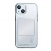 Uniq Hybrid AirFender ID Slim Flexible Clear Case With Integrated Card Slot for iPhone 15/15 Plus/15 Pro/15 Pro MAX - Nude Transparent [B] -  كفر حماية عالية - يونيك - شفاف - مع جيب لحفظ البطاقات
