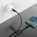 PAWA 3A USB-C TO USB-C Quick Charging - 1.2m - Black -  سلك شحن - باوا - تايب سي الي  تايب سي - طول 1.2 متر - قوة 60 واط - كفالة 12 شهر