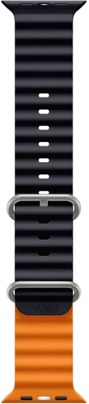 PAWA - Lagos Premium Soft Silicon Straps - Blue/Orange - سير ساعه أبل واتش